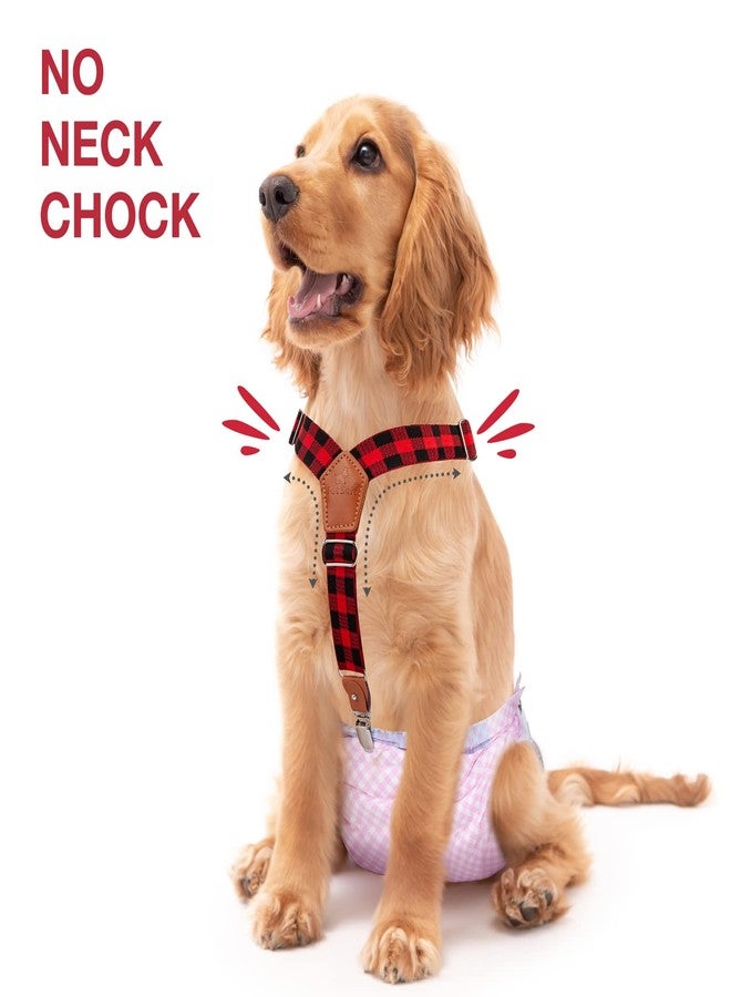 Pet Soft Dog Suspenders 2 Pieces Female Dog Diaper Suspenders for Dogs Diaper Keeper Suspender for Dogs Skirt, Dress, Diapers (Plaid, XS/S) - Image 2